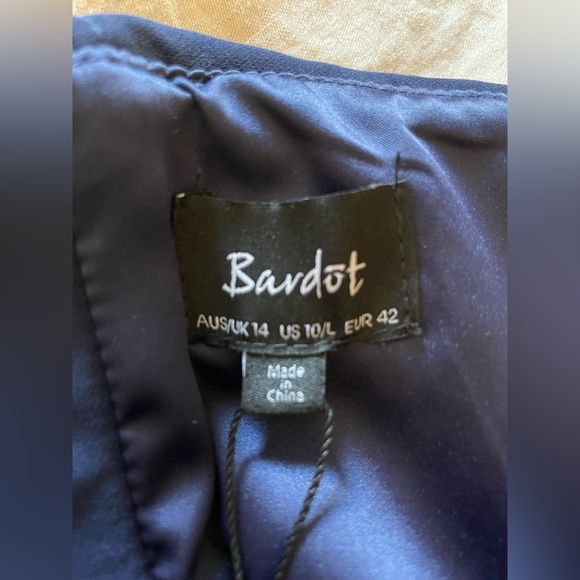 Women Ruffled Off,The,Shoulder Bodycon Dress, Navy size US 10/L - Picture 8 of 9